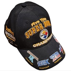 Reebok Pittsburgh Steelers 5 Time Super Bowl Champions Hat Cap Adjustable